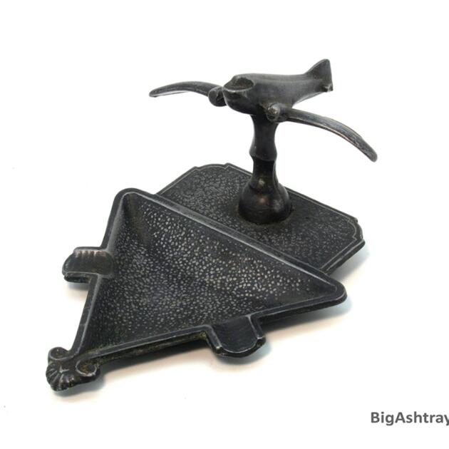 Antique Airplane Heavy Metal Ashtray Odd
