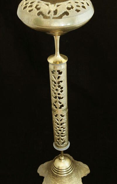 Antique Arts and Crafts Brass Standing Ashtray
