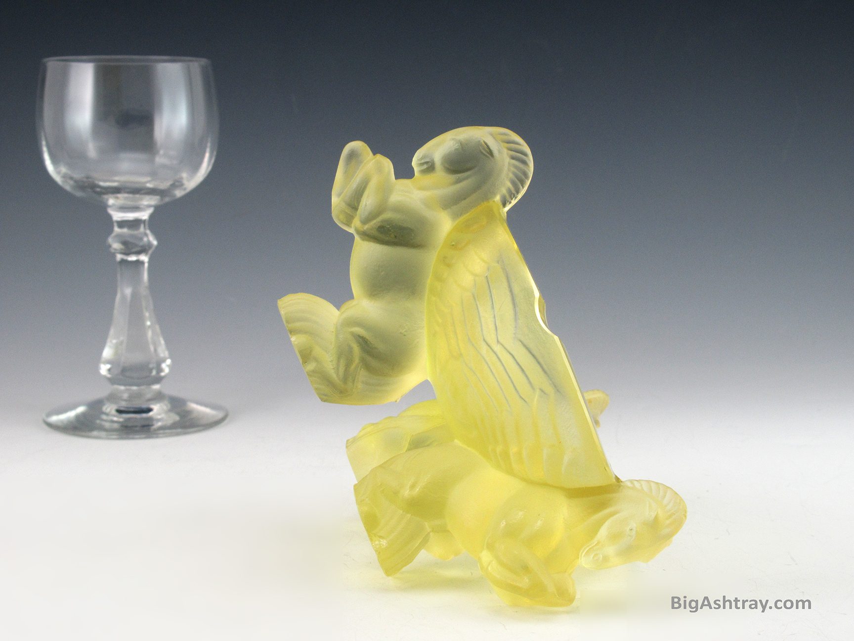 Heinrich Hoffman Art Glass Horses Smoking Ashtray - Image 7