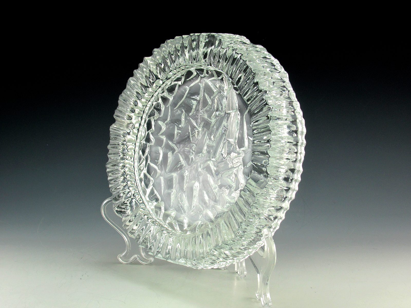 Ashtray in Swedish Crystal Artic Ice by Skruf Vintage