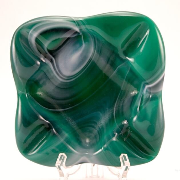 Slag Glass Ashtray in Pearl Jade by Imperial USA