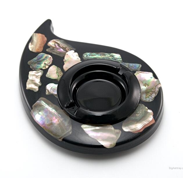 Atomic Era Decor Inlaid Abalone Shell Ashtray
