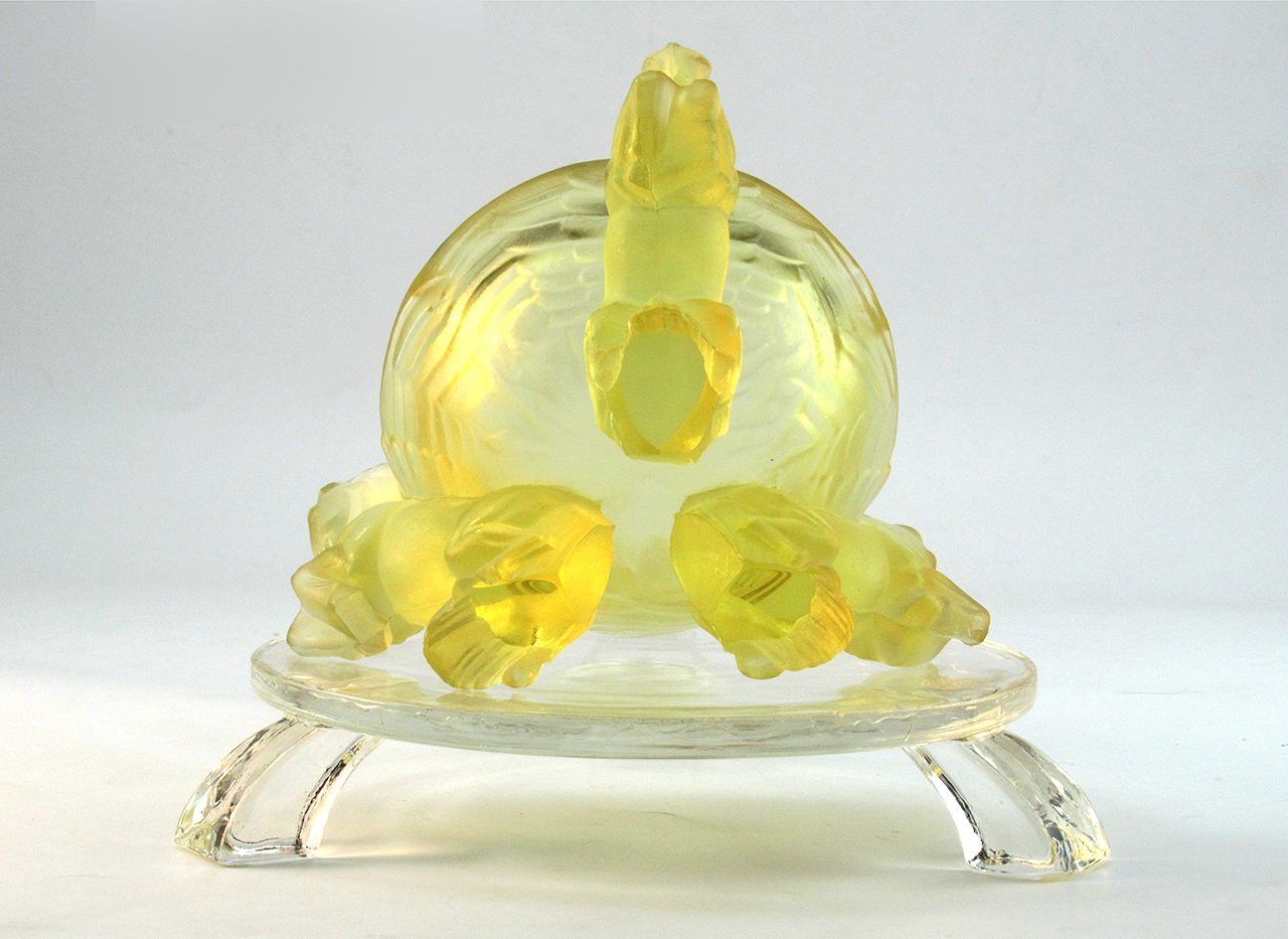 Heinrich Hoffman Art Glass Horses Smoking Ashtray - Image 5