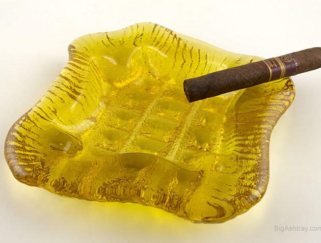 Big Biomorphic Blenko Art Glass Ashtray