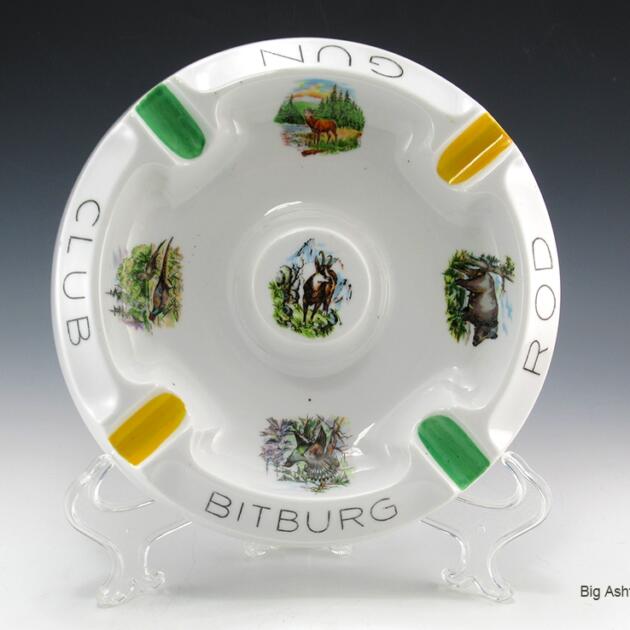 Bitburg Airforce Base Rod and Gun Club Large Ashtray