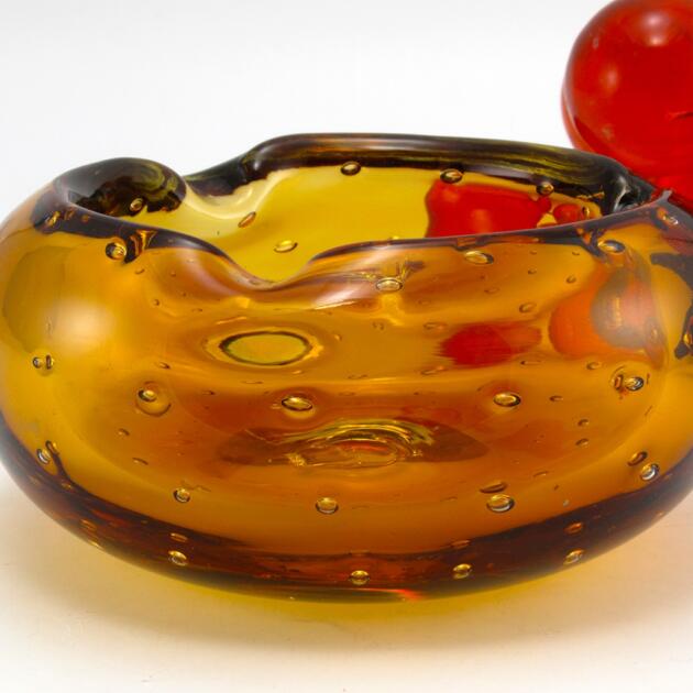 Big Bubble Ashtray Vintage Blenko Art Glass