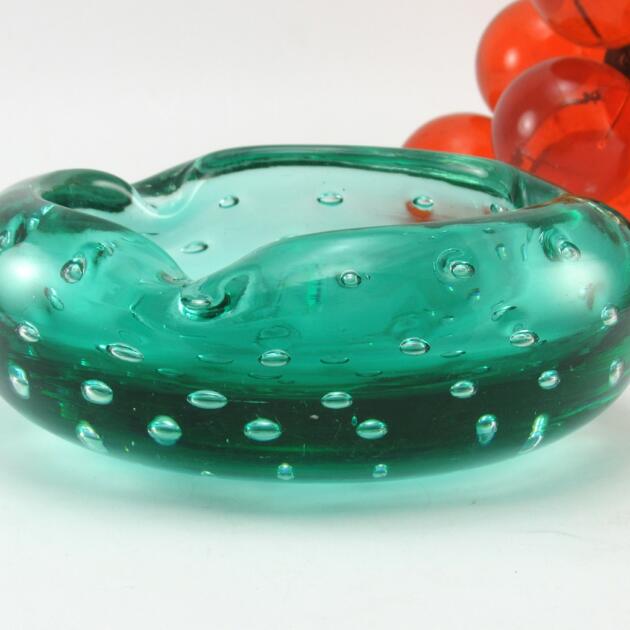 Big Bubble Ashtray Blenko Art Glass Sea Green Early 1960's