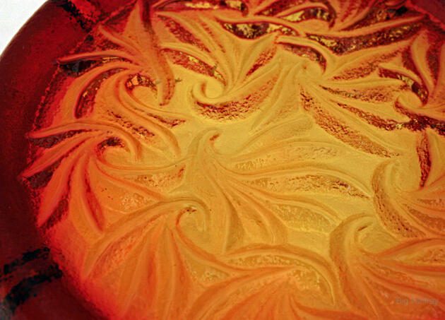 Blenko Fauna Amberina Massive Glass Ashtray