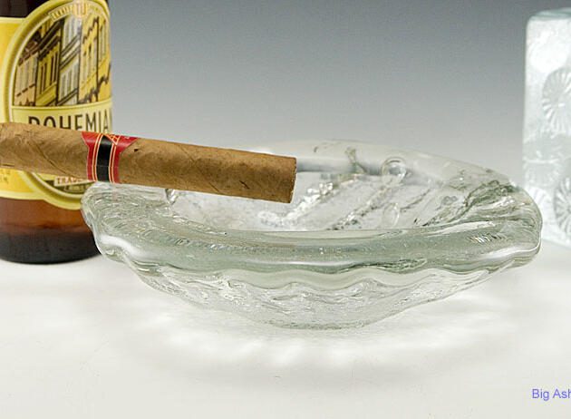 Blenko Art Glass Organic Form Crystal Ashtray