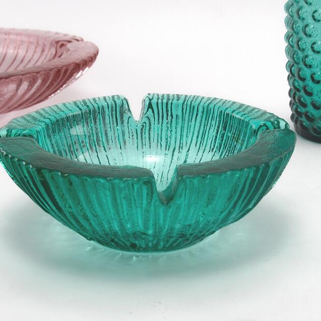 Blenko Surf Green Deep Bowl Retro Modern Ashtray