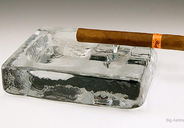Blenko for Thompson of Tampa Vintage Cigar Ashtray