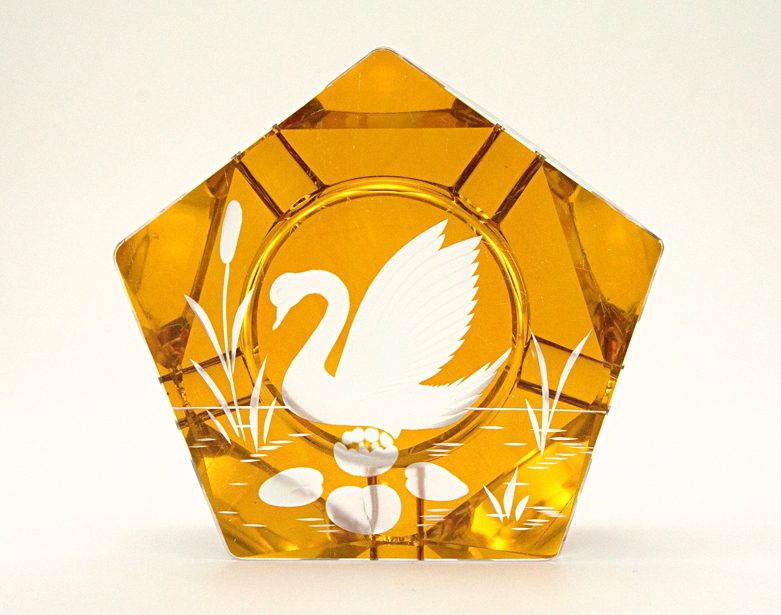 Bohemian Art Deco Cut Crystal Ashtray - Image 3