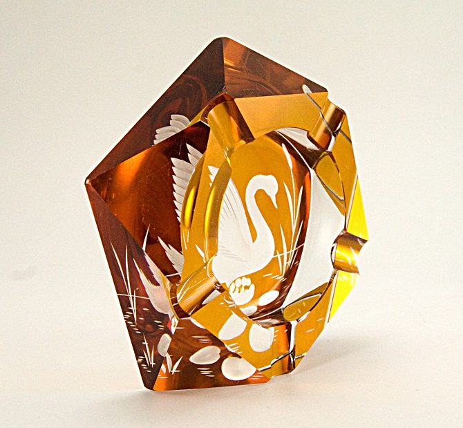 Bohemian Art Deco Cut Crystal Ashtray - Image 5