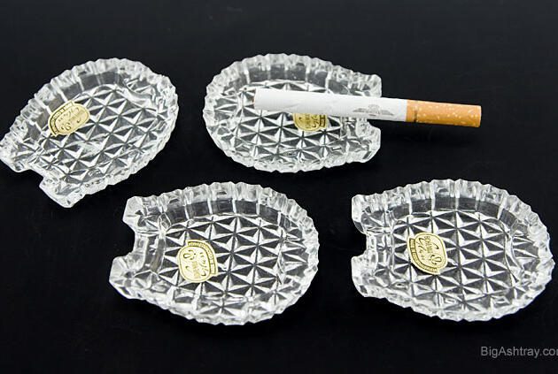 Bohemian Crystal Card Game Lucky Horseshoe Ashtrays