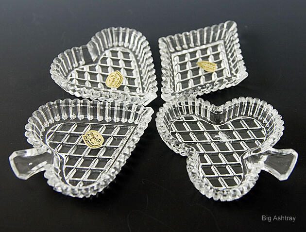 Bohemian Crystal Card Suit Ashtrays