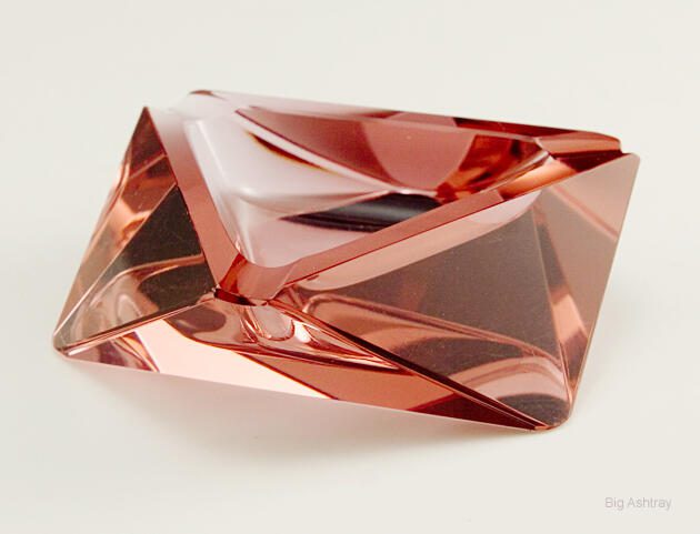 Bohemian Jewel Art Deco Era Pink Crystal Ashtray