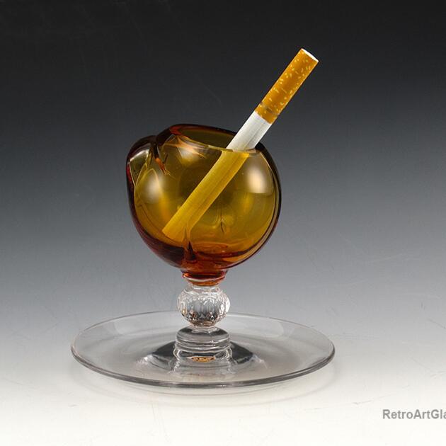 1920's Cambridge Table Glass Ashtray and Smoke Holder