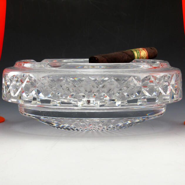 Waterford Cut Crystal Ashtray Signed Weighs Over 5 lbs