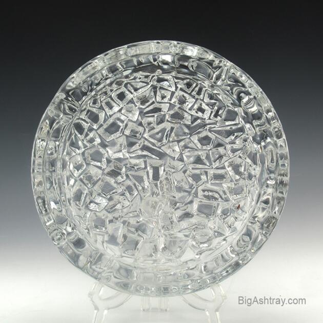 Cigar Ashtray Scandinavian Crystal Ice Glass Vintage