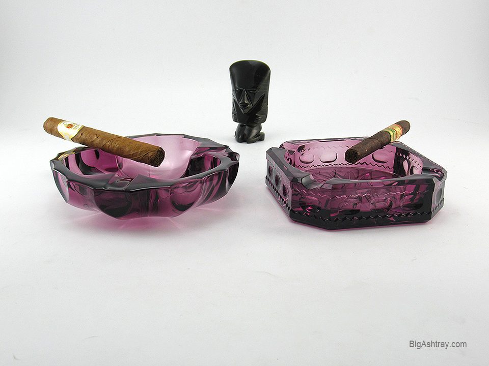 Rare King's Crown Ashtray in Plum by Tiffin Glass, US Glass - Image 5