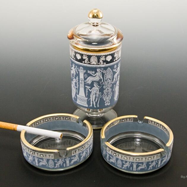 Neoclassic Smoke Set Jeannette Glass for Wedgwood