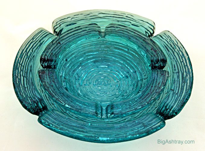 Cool Aqua Blue Soreno 1970s Glass Ashtray - Image 4