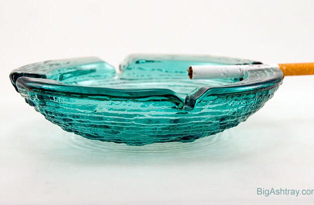 Cool Aqua Blue Soreno 1970s Glass Ashtray