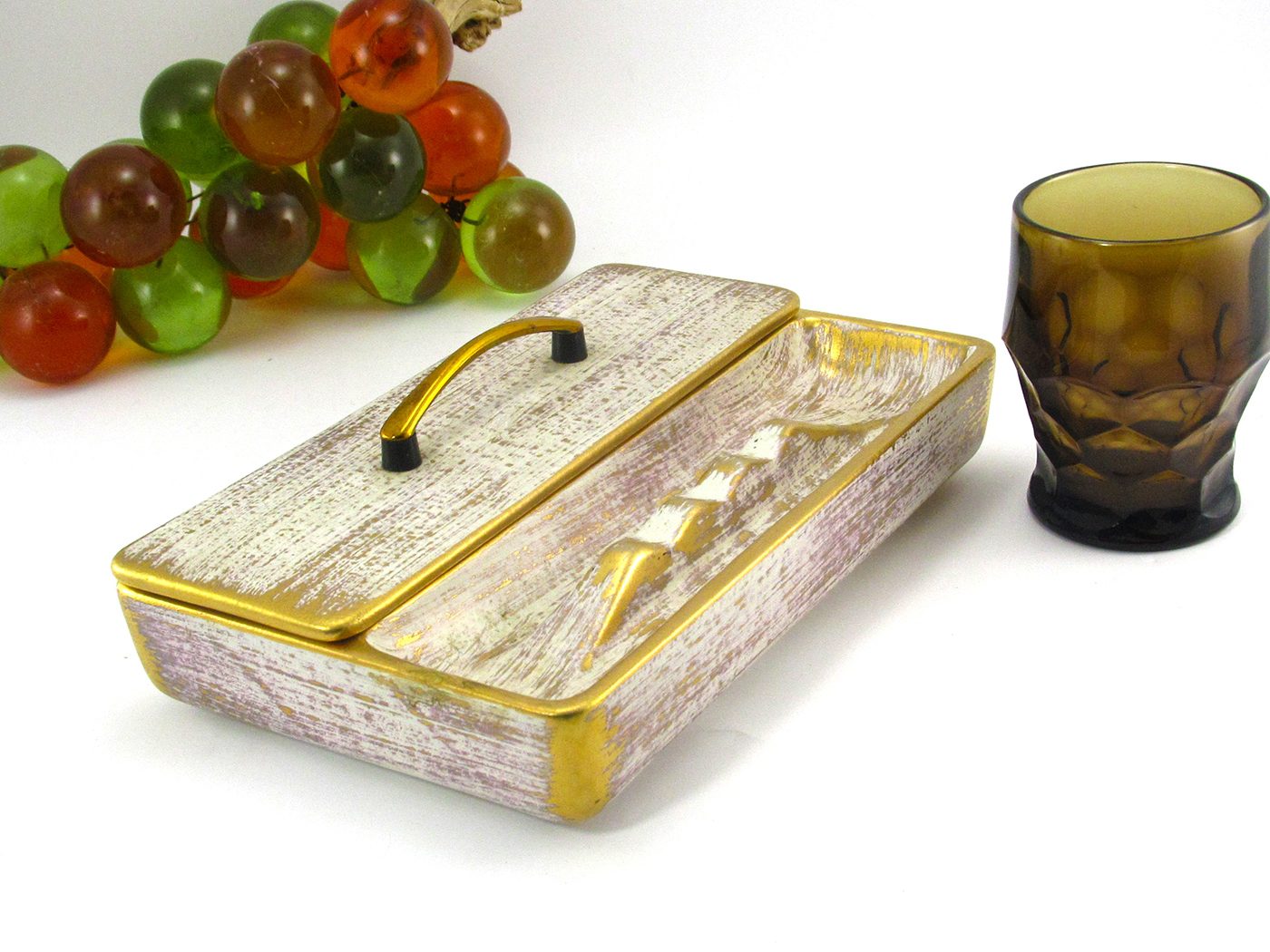 Ashtray & Stash Box in Retro Gold Tweed Vintage XLT - Image 7