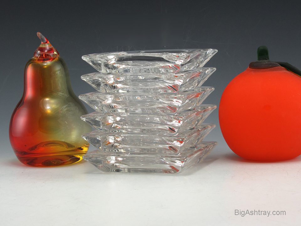 1950s Crystal Ashtray Set of 6 in Bloom by Hazel Atlas - Image 2