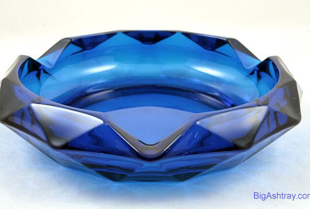 Dark Sapphire Blue Diamond Facet Cut Cigar Ashtray