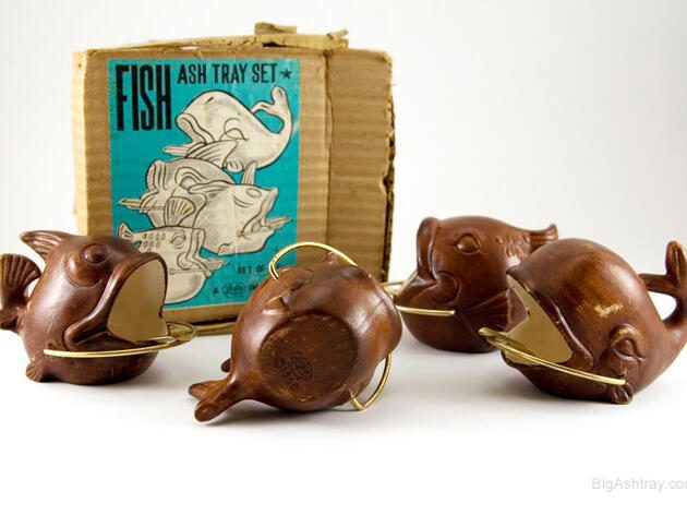 Dated 1960s Set of Individual Fish Ashtrays