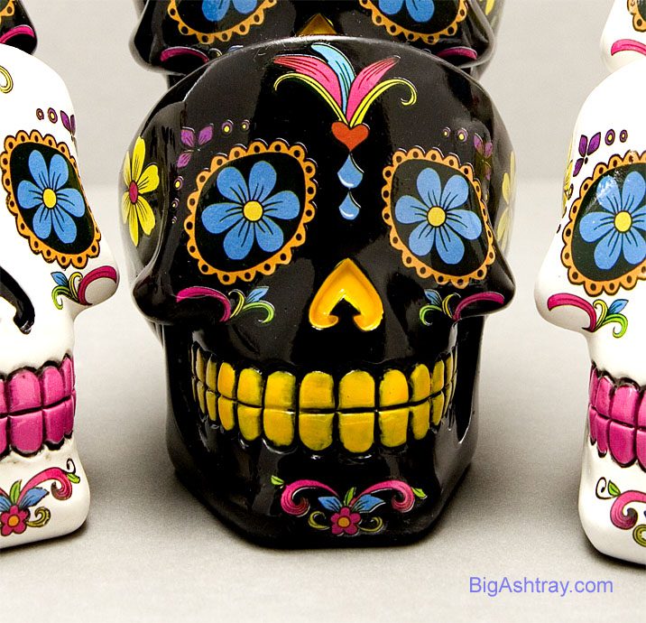 Day of the Dead Head Skull Ashtrays