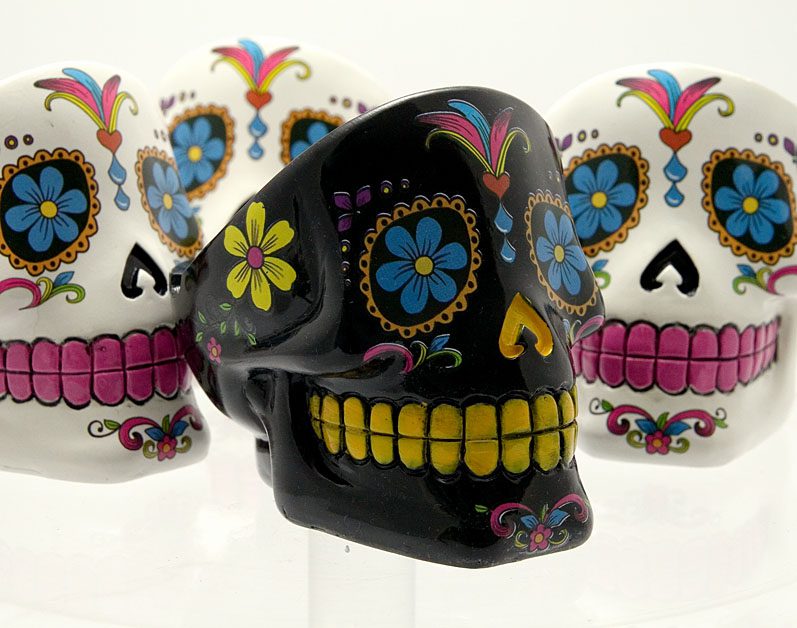 Day of the Dead Head Skull Ashtrays - Image 2