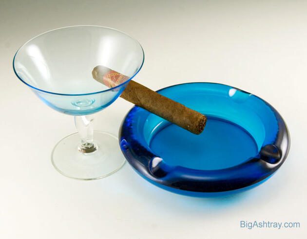 Depression Glass Ashtray in Royal Blue