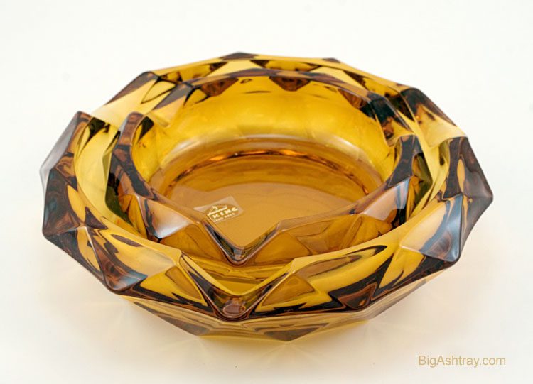 Large Cigar Ashtray Vintage Amber Glass by Viking USA - Image 6