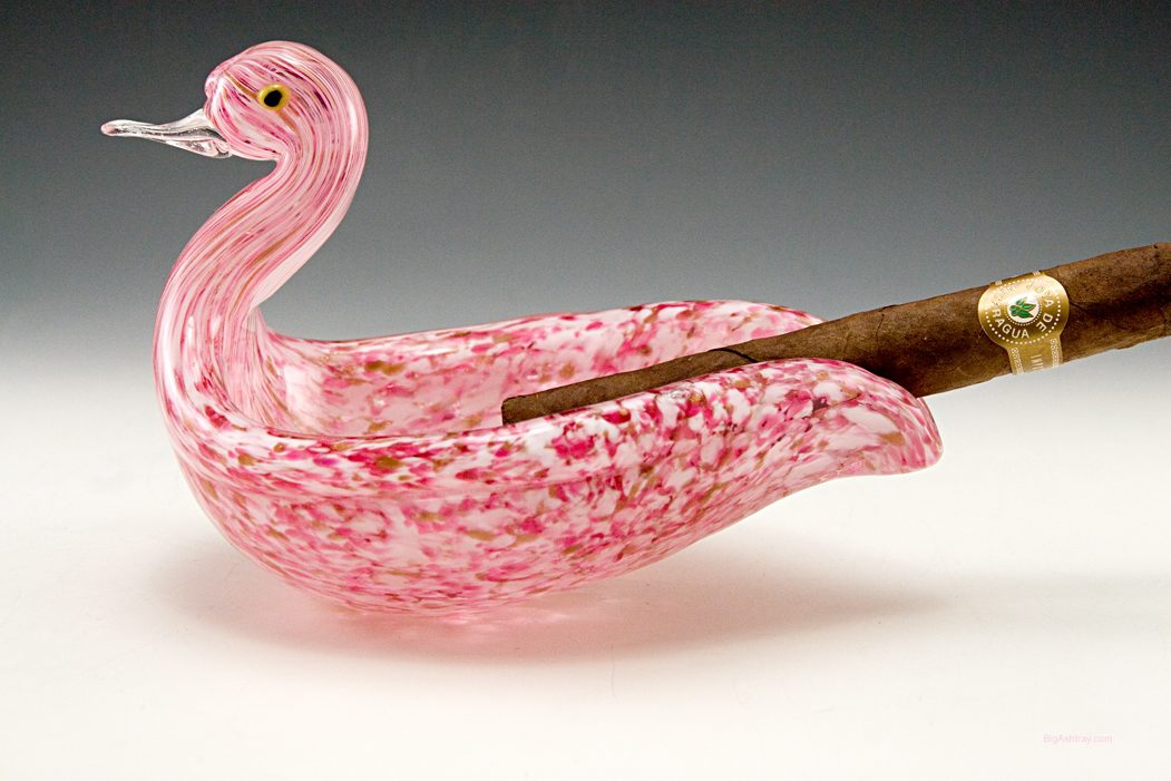 Vintage Hand Blown Glass Ashtray Speckled Duck - Image 4