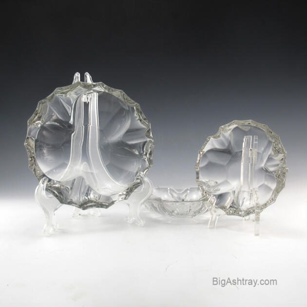 Elegant Crystal Ashtray Set by Tiffin U.S.A. 1950s