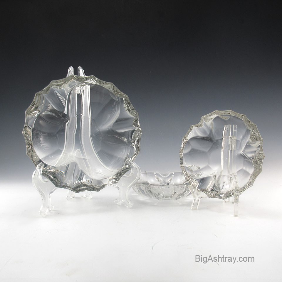 Elegant Crystal Ashtray Set by Tiffin U.S.A. 1950s