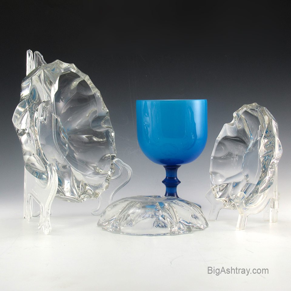 Elegant Crystal Ashtray Set by Tiffin U.S.A. 1950s - Image 6