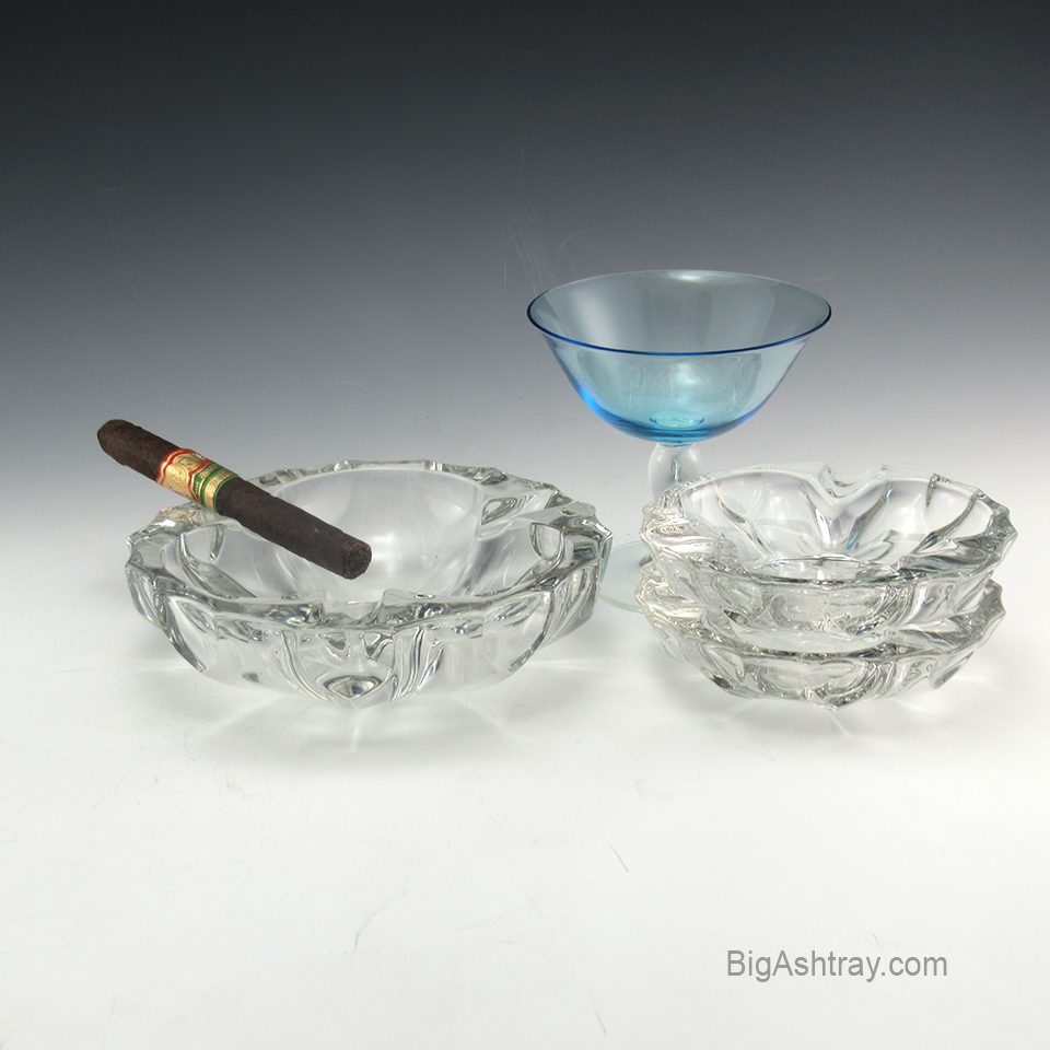 Elegant Crystal Ashtray Set by Tiffin U.S.A. 1950s - Image 5
