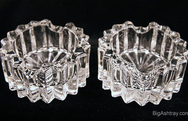 Elegant Heisey Crystal Ridgeleigh Vintage Ashtray Set