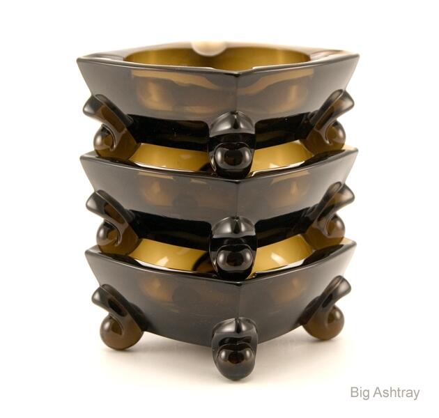 Quality Glass Ashtrays by Duncan Miller in Chestnut