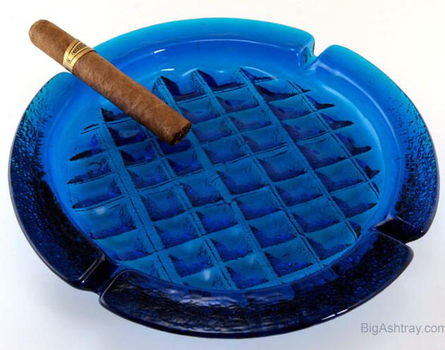 Extreme Cigar Ashtray in Blenko Blue Art Glass