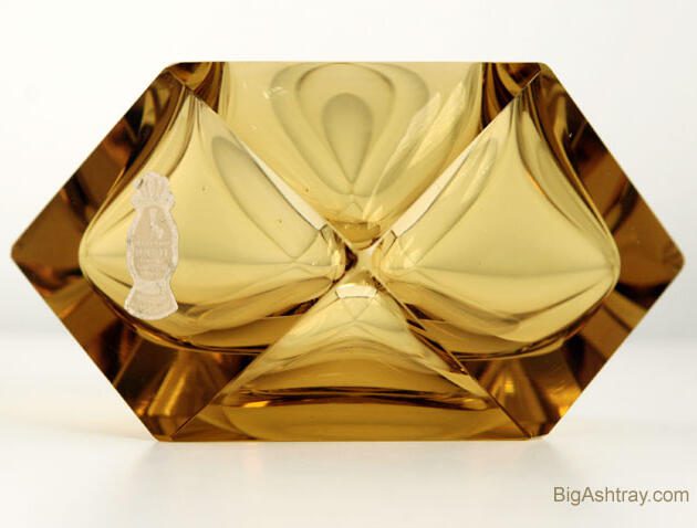 Fine East German Lead Crystal Deco Ashtray