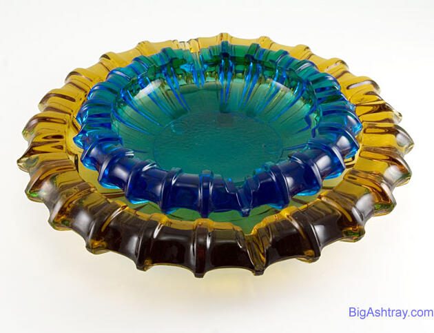 Fostoria Dual Rest Heavy Glass Ashtray Set