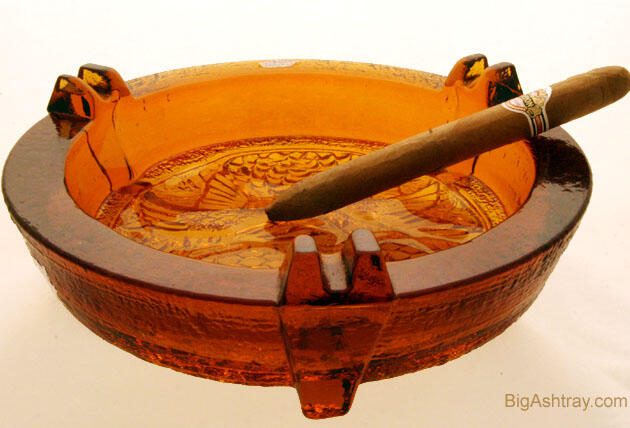 Giant Blenko Glass Chinese Classics Ashtray
