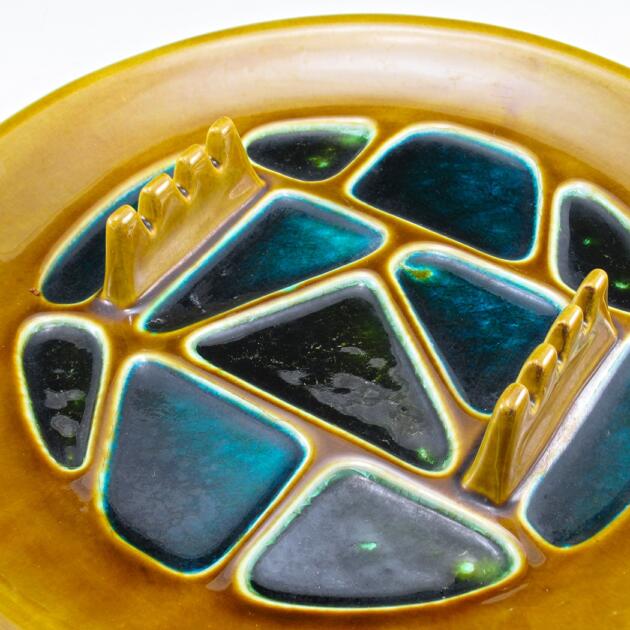 Giant Mid-Century Modern Ashtray with Raised Rests