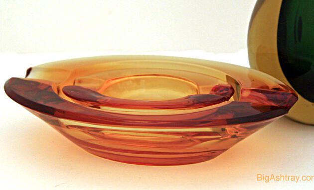Golden Banana Art Glass Ashtray Set