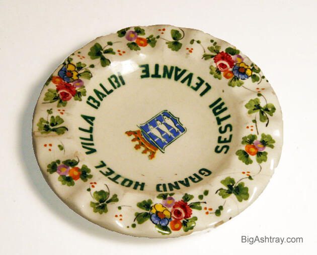 Grand Hotel Villa Balbi Majolica Ashtray