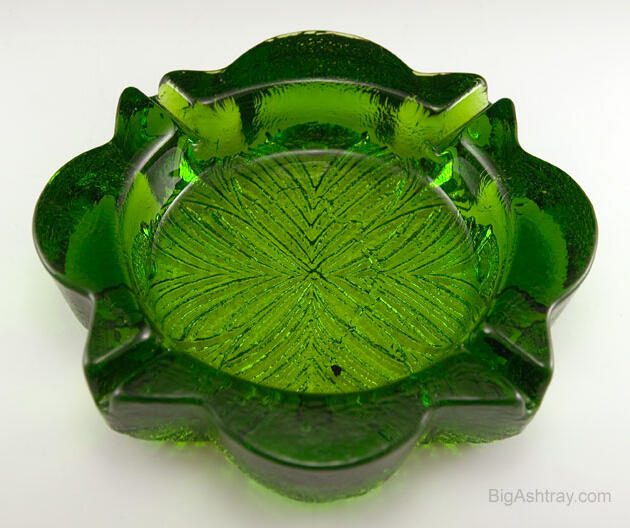 Chunky Green Retro Glass Ashtray by Blenko